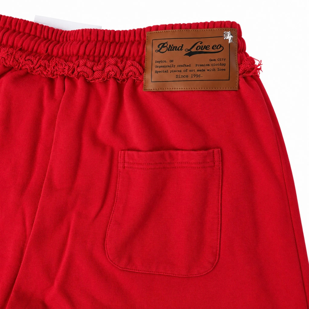 B.Love 3/4 Checker Shorts In Garment Dyed Red