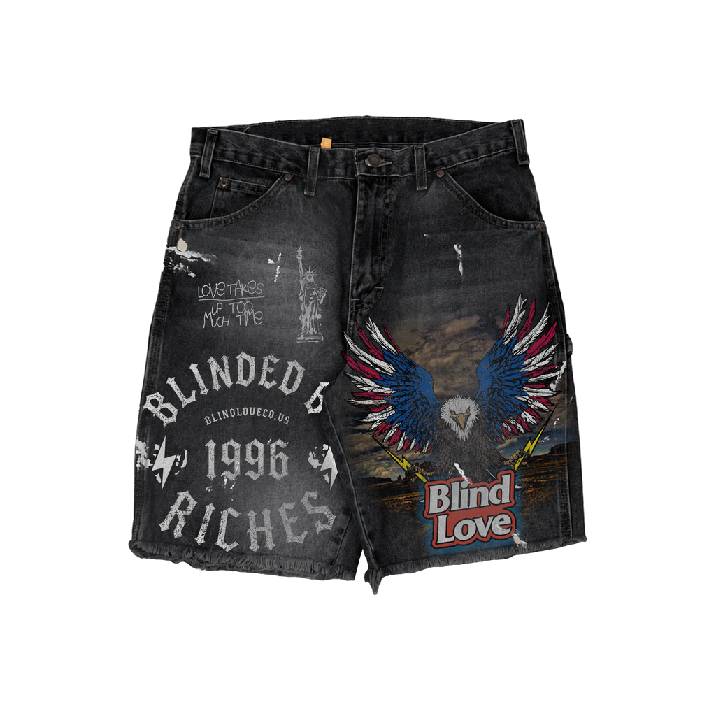 Denim eagle jeans in Red/W/B