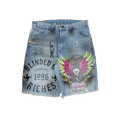 Denim Eagle Shorts In Pink