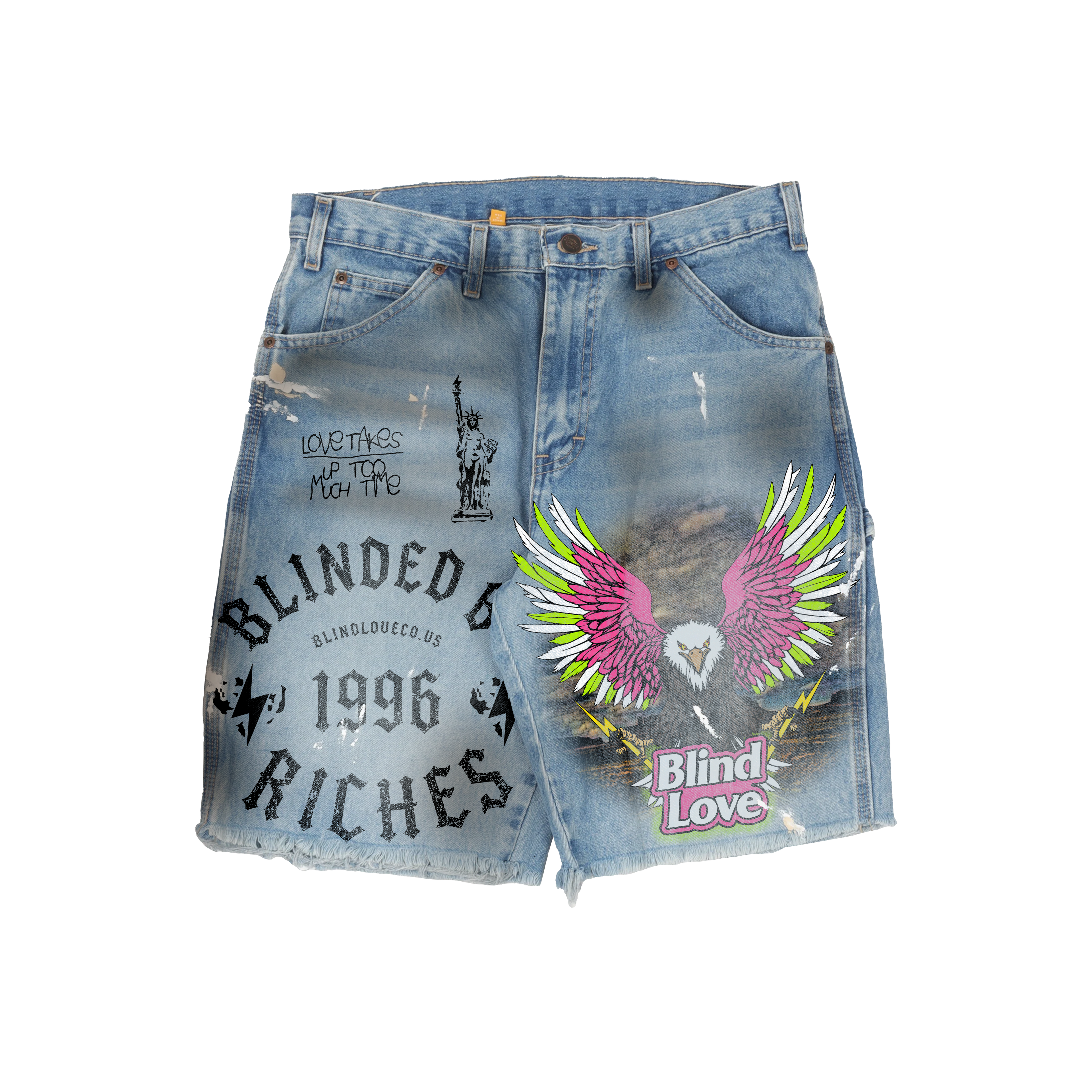 Denim Eagle Shorts In Pink
