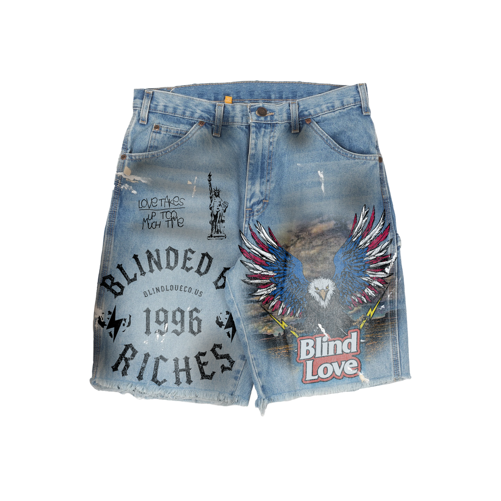 Denim eagle jeans in Red/W/B