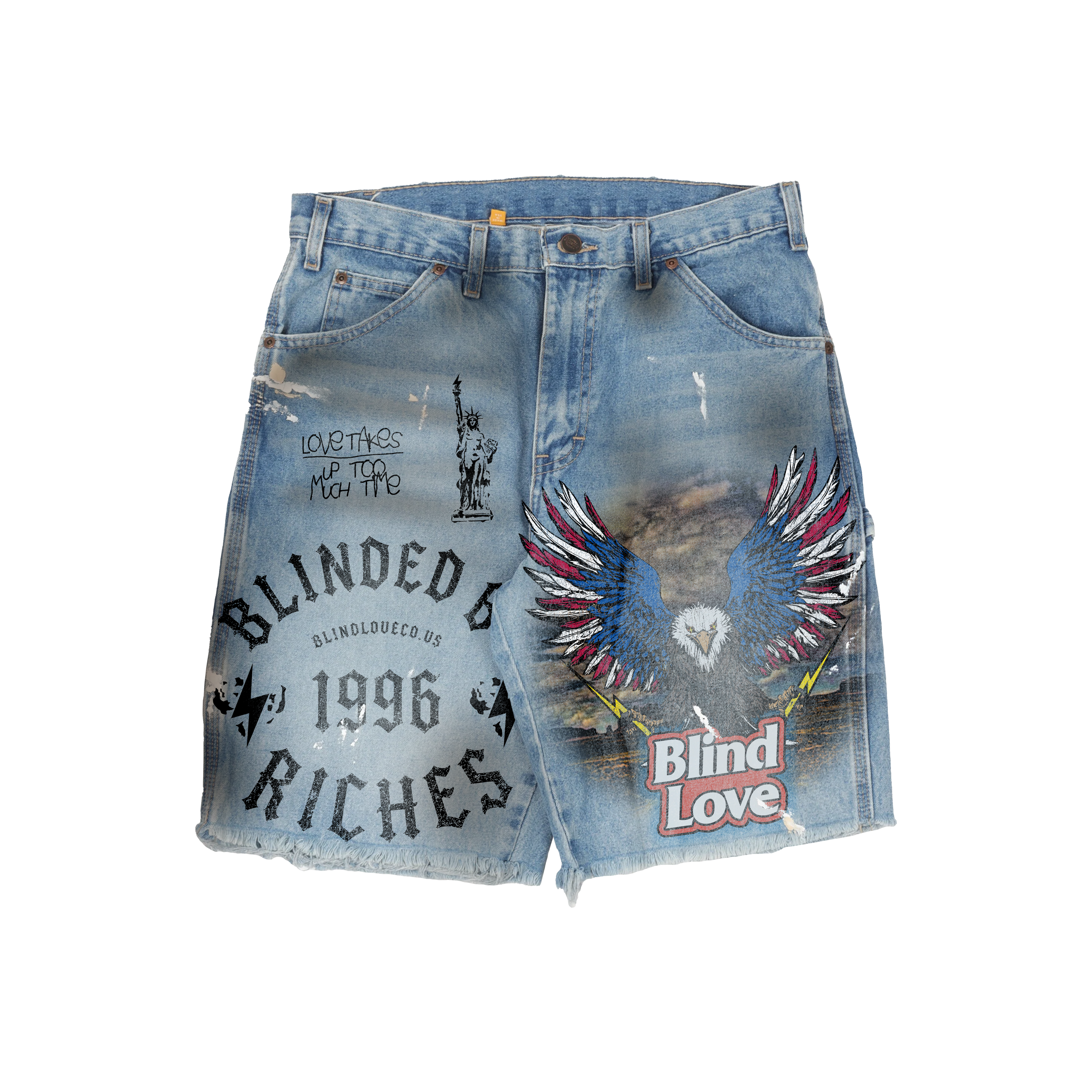 Denim eagle jeans in Red/W/B